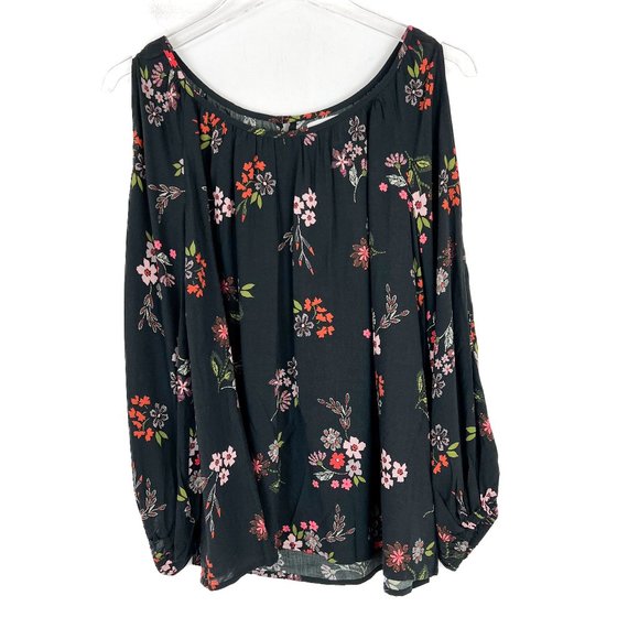Velvet Graham & Spencer Vivian Floral Print Cold-shoulder Top Size Small S A1689 - Picture 2 of 11